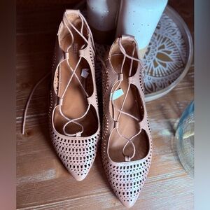 Mossimo Supply Co. Women's Blush Cutout Lace Up Flats